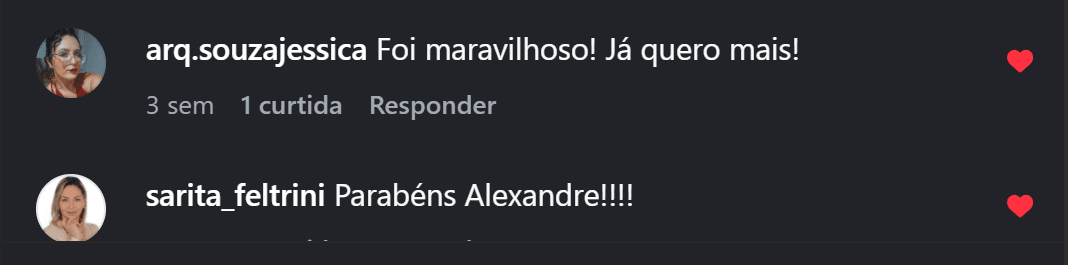 Depoimento de aluna sobre o curso