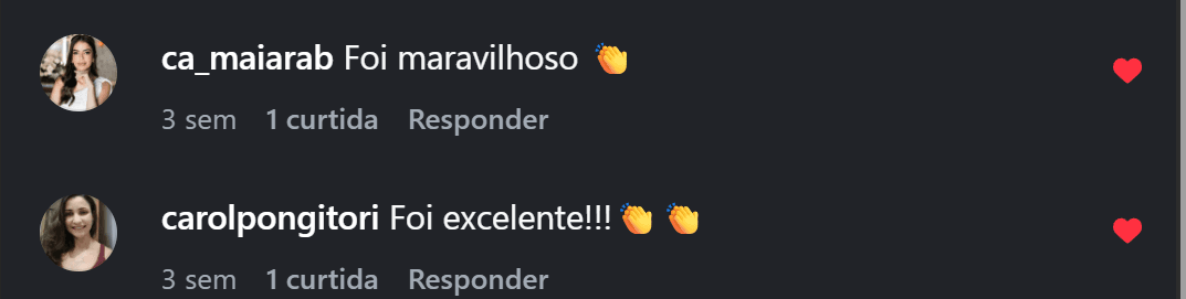 Depoimento de aluna sobre o curso