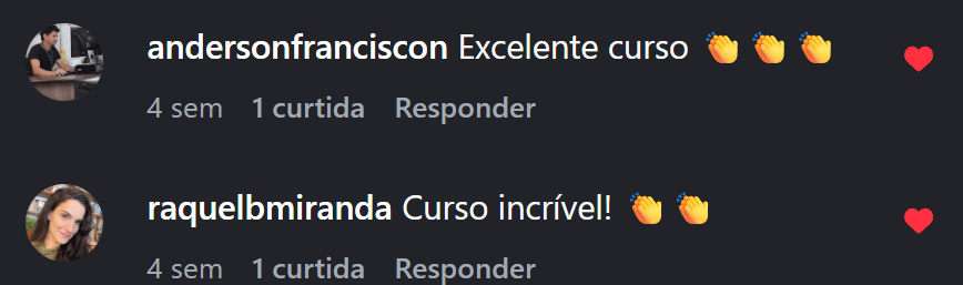 Depoimento de aluna sobre o curso