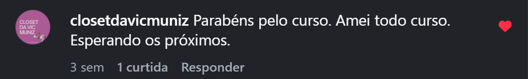 Depoimento de aluna sobre o curso